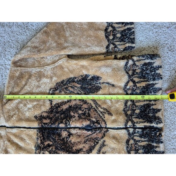 VTG Renegade Club Men's Size L Animal Print Fleece Zip Up 90s Jacket Nature - Picture 3 of 5